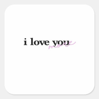 Sticker Carré Je t'aime plus Typography Design polices mixtes