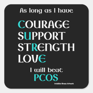 Sticker Carré Je Vais Battre...PCOS