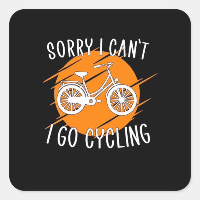 Sticker Carré Je Vais Faire Du Cyclisme (Devant)