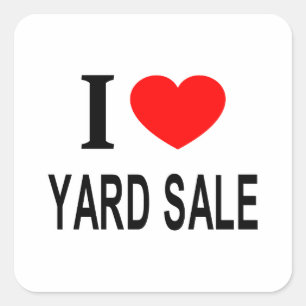 Sticker Carré Je ❤️ VENTE DE JARDIN J'AIME VENTE DE JARDIN JE SU