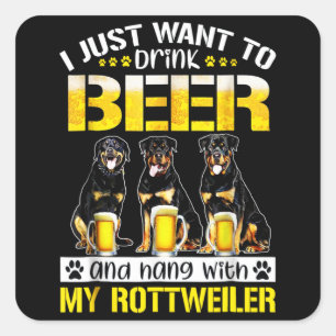Sticker Carré je veux juste boire de la bière et pendre avec mon