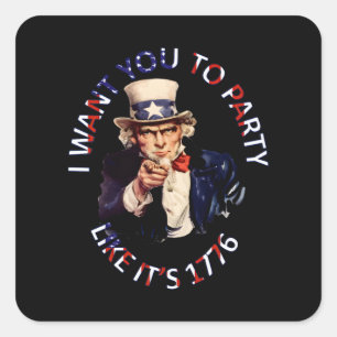 Sticker Carré Je veux que tu fasses comme en 1776