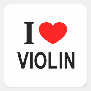 STICKER CARRÉ JE ❤️ VIOLIN J'AIME VIOLIN J'AIME VIOLIN J'AIME VI