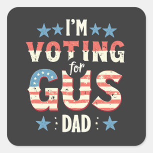 Sticker Carré Je vote pour l'élection de Gus Dad Harris Walz
