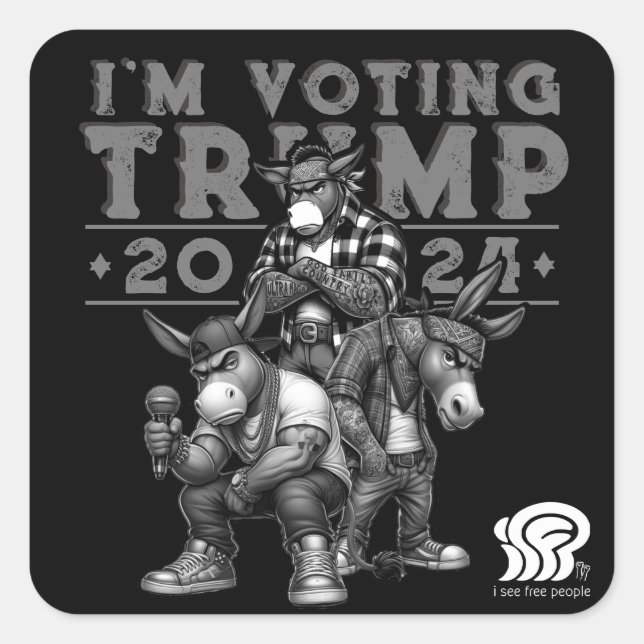 Sticker Carré JE VOTE pour TRUMP 2024 (Devant)