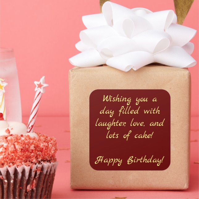 Sticker Carré Je vous souhaite une journée remplie de rire, d'am (Fête)