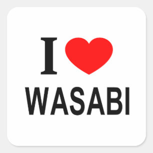 STICKER CARRÉ JE ❤️ WASABI J'AIME WASABI J'AIME WASABI J'AIME WA