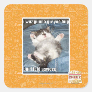 Sticker Carré Je wuz gunna vous donne un câlin