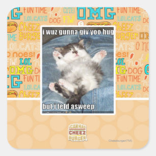 Sticker Carré Je wuz gunna vous donne un câlin