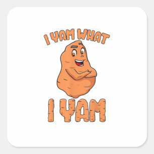 Sticker Carré Je Yam Ce Que Je Yam Sweet Pomme De Terre Drôle Th