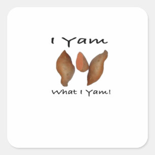 Sticker Carré Je Yam What I Yam, I Yam What I Yam, Comical, mign