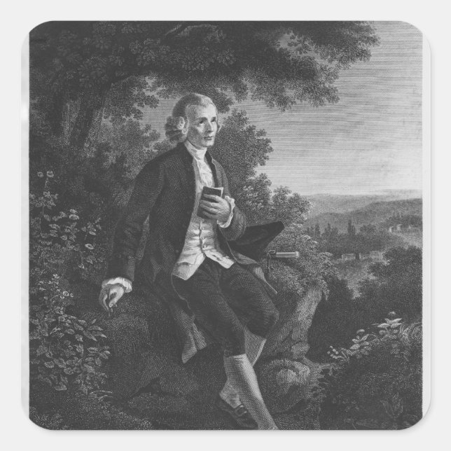 Sticker Carré Jean-Jacques Rousseau compositeur "Emile" (Devant)