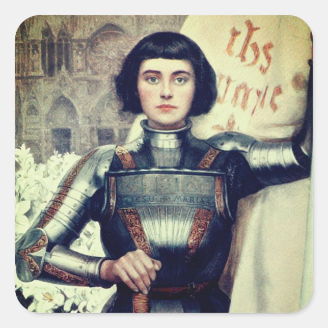 Sticker Carré Jeanne d'Arc (illustration Albert Lynch) (Devant)