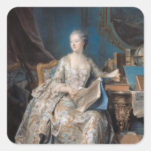 Sticker Carré Jeanne Poisson la marquise de Pompadour, 1755
