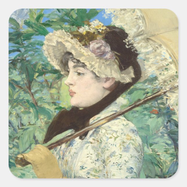 Sticker Carré Jeanne (printemps) Edouard Manet (Devant)