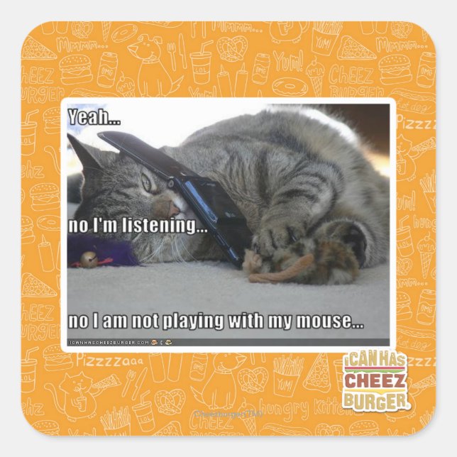 Sticker Carré J'écoute (Devant)