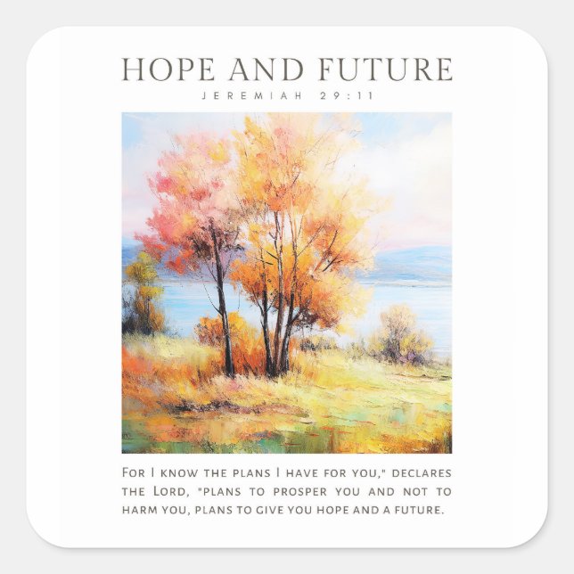 Sticker Carré Jérémie 29:11 Car je connais les plans que j'ai po (Devant)