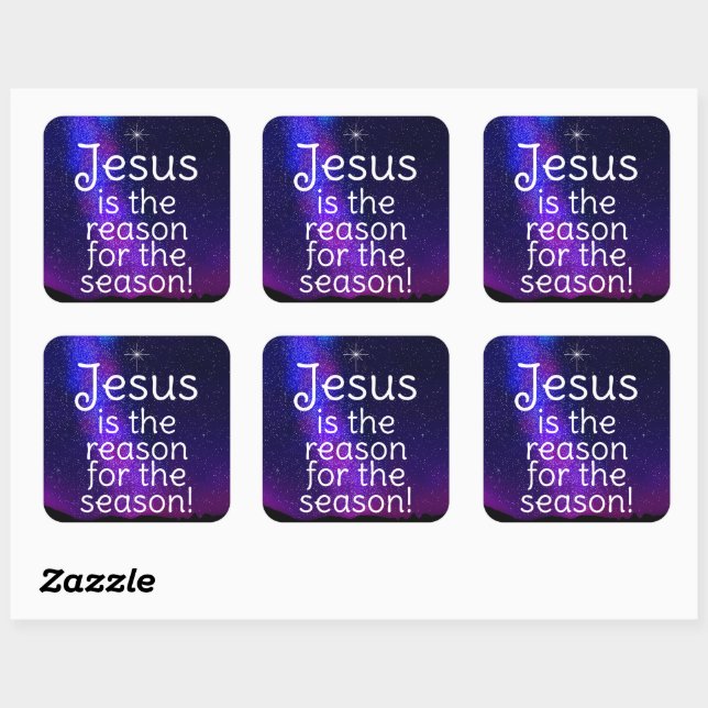 Sticker Carré Jesus (Feuille)