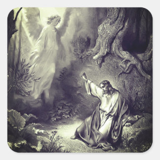 Sticker Carré Jésus Agonie Dans Le Jardin Religieux