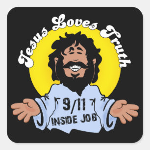 Sticker Carré Jesus aime la vérité 9-11 Inside Job drôle