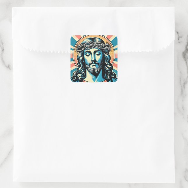 Sticker Carré Jésus Christ (Sac)
