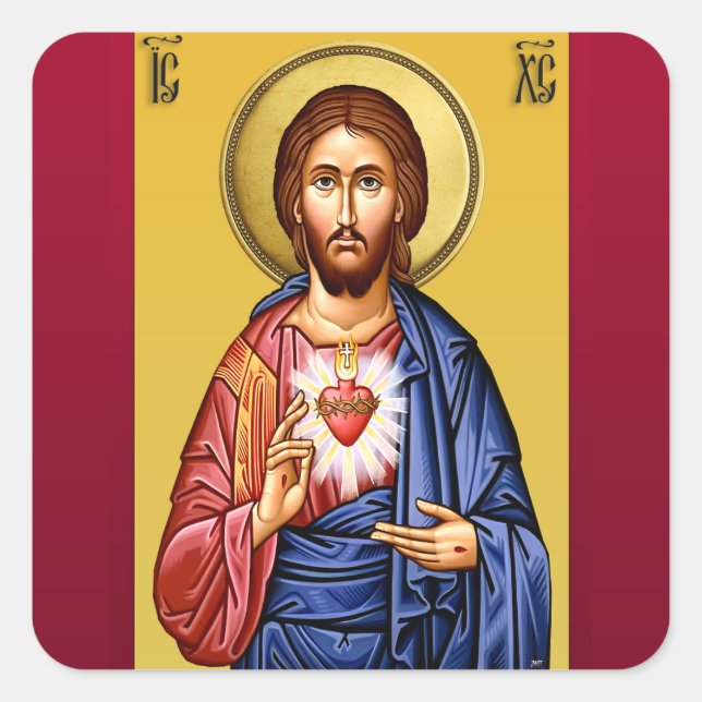 Sticker Carré Jésus Christ fils de Dieu nouveau (Devant)