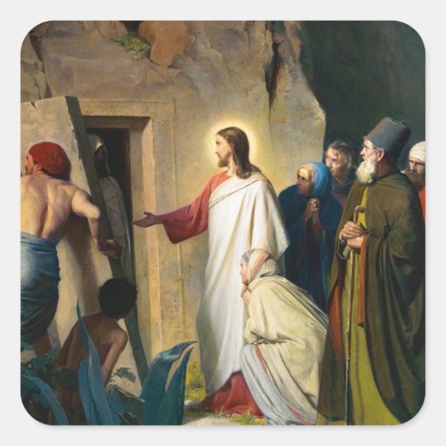 Sticker Carré Jésus de Lazare par Carl Bloch (Devant)