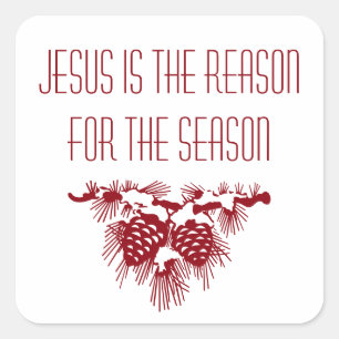 Sticker Carré JÉSUS EST la RAISON de la SAISON inspirée