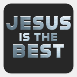 Sticker Carré JESUS est le meilleur - Foi chrétienne pour enfant
