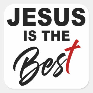Sticker Carré JESUS est le meilleur - Foi chrétienne pour enfant