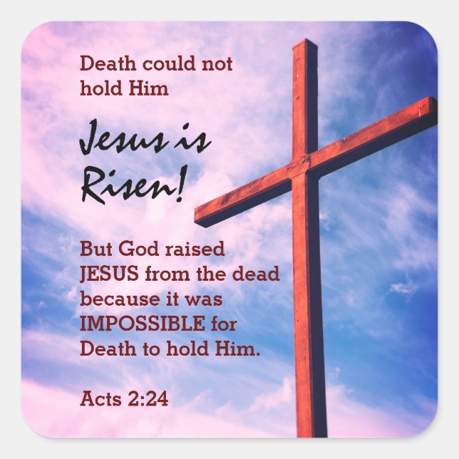 Sticker Carré JÉSUS EST REPOSÉ Pâques (Devant)