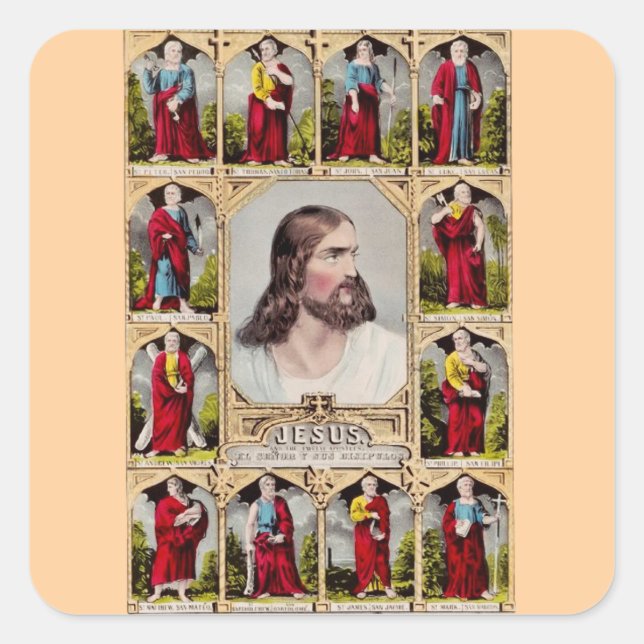 Sticker Carré Jésus et les douze apôtres (Devant)