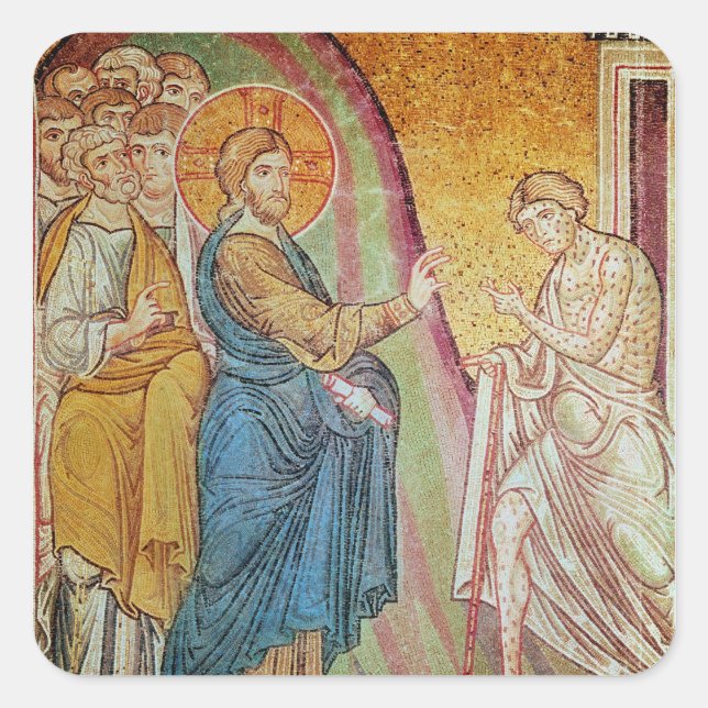 Sticker Carré Jésus guérissant un lépreux (Devant)