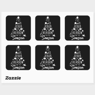 Sticker Carré Jésus La Raison De La Saison - Foi De Noël
