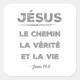 Sticker Carré Jésus : le chemin, la vérité et la vie