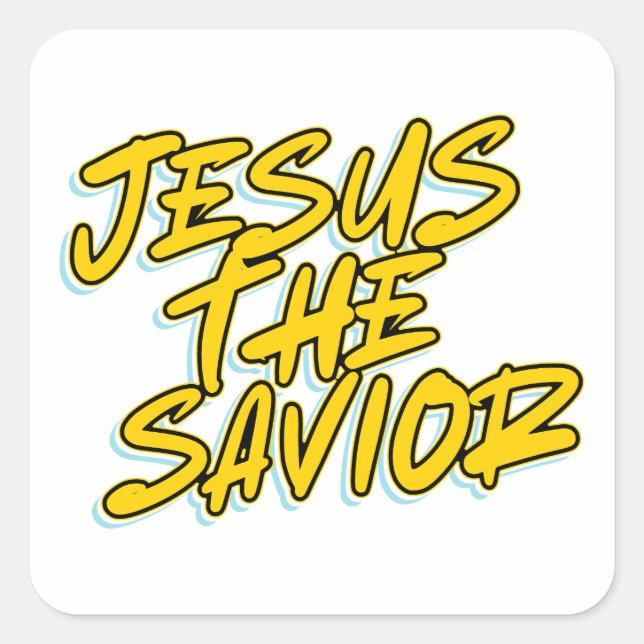 STICKER CARRÉ JÉSUS LE SAUVEUR (Devant)