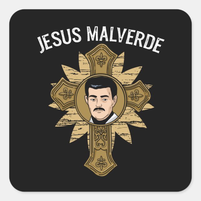Sticker Carré Jésus Malverde Religion Mexique Don Jésus Malverde (Devant)
