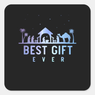 Sticker Carré Jésus Nativité Religieux Noël chrétien