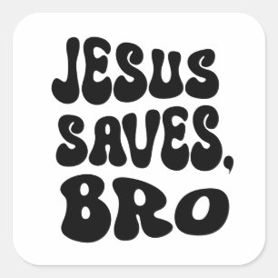 Sticker Carré Jésus sauve Bro