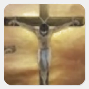 STICKER CARRÉ JÉSUS SUR LA CROIX