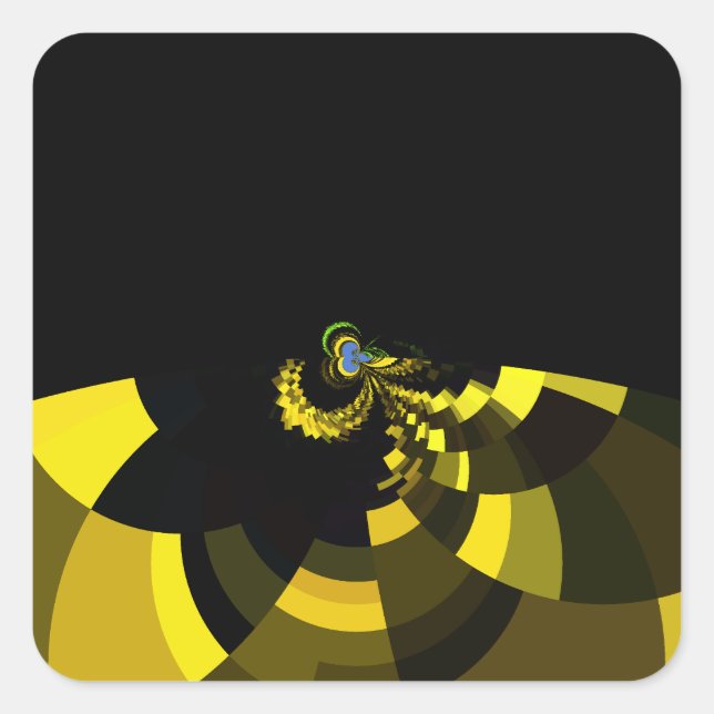 Sticker Carré Jet Black et Gold Vector Art Design graphique (Devant)