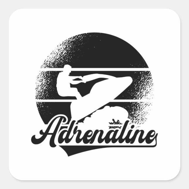 Sticker Carré Jet Ski Adrenaline Sports nautiques Jetski Jet Ski (Devant)