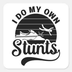 Sticker Carré Jet Ski Je Fais Mes Propres Stunts Jet Ski Retro J