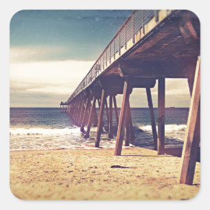 Sticker Carré Jetée de l'océan vintage