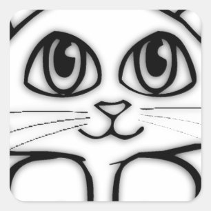 Sticker Carré Jeter un coup d'oeil le chaton