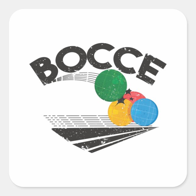Sticker Carré Jeu Bocce Balls (Devant)