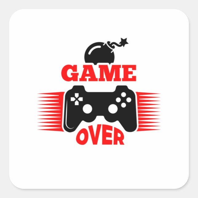 Sticker Carré Jeu cadeau Gamer sur (Devant)