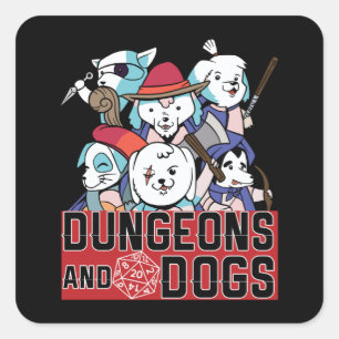 Sticker Carré Jeu De Donjons Et Chiens