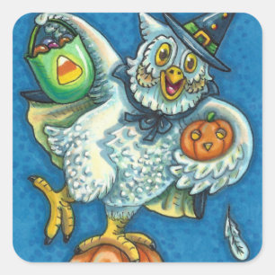 STICKER CARRÉ JEU DE FUNNY OU TRAITER ODEUR MON PIEDS HALLOWEEN