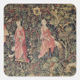 Sticker Carré Jeu de Marelle et Cueillette de Fruits